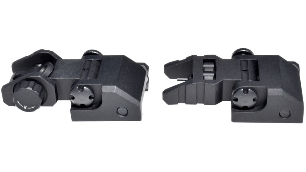 Kexuan 1 in Advanced Tactical Flip Up Front And Rear Sight Set, Aluminum, Black, MFLRS09