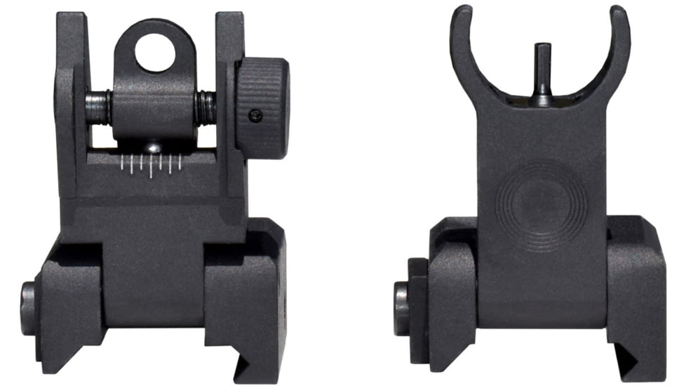 Kexuan 1 in Basic Tactical Flip Up Front and Rear Sight Set, 1 in, Black, MFLRS08