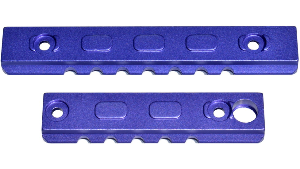 Kexuan 3 Piece M-LOK to Picatinny Rails; 2 x 3 Slots, 1 x 7 Slots, Aluminum, Purple, Purple, RLMLK1-PUR