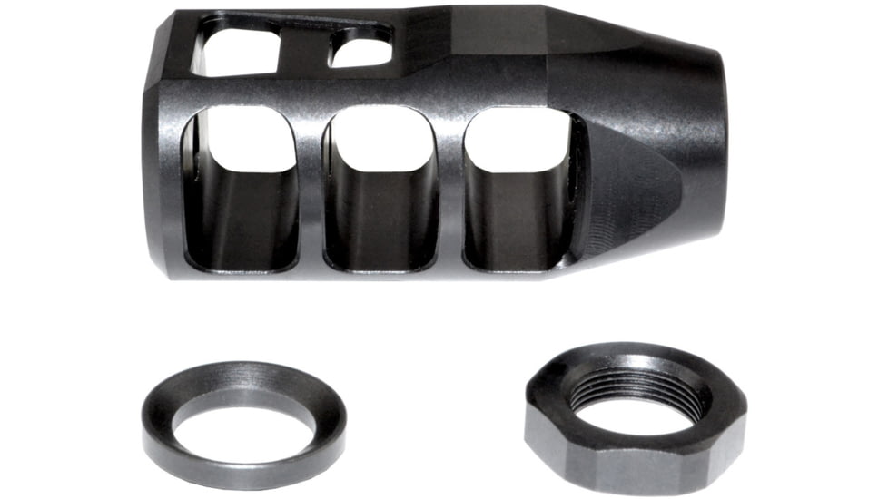 Kexuan Muzzle Brake 11/16x24, Steel, Black, For .450 Bushmaster Or Bull Barrel Thread, Black, MZ-18-07-B