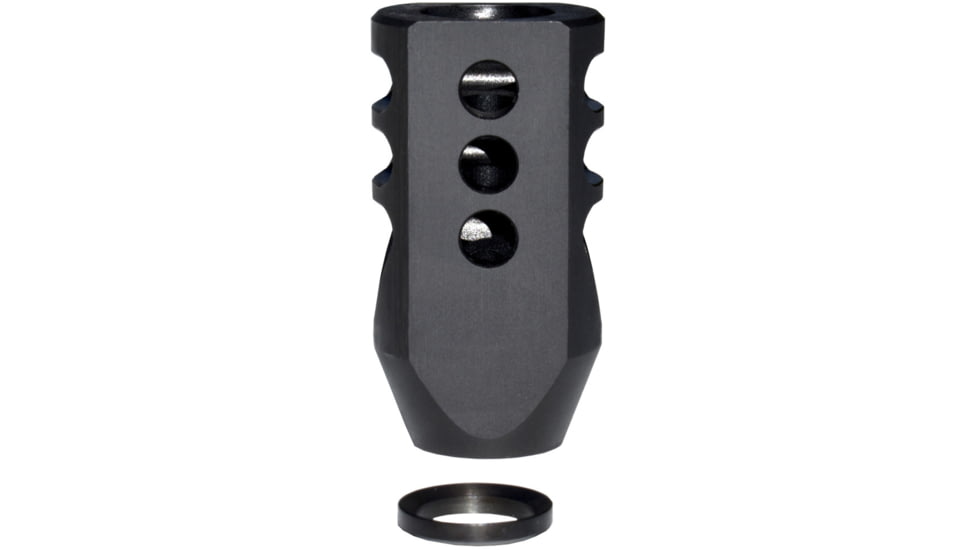 Kexuan .450 Bushmaster Competition Grade Muzzle Brake, 11/16x24, Steel, Black, MZ-07-07-B