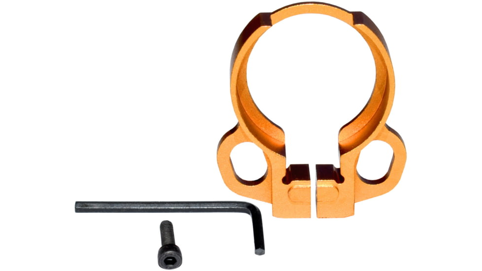 Kexuan Aluminum Receiver End Plate w/Dual Sling Clip Type Adapters for .223/5.56/.308 Buffer Tubes, Golden Orange, ABTA13-GD