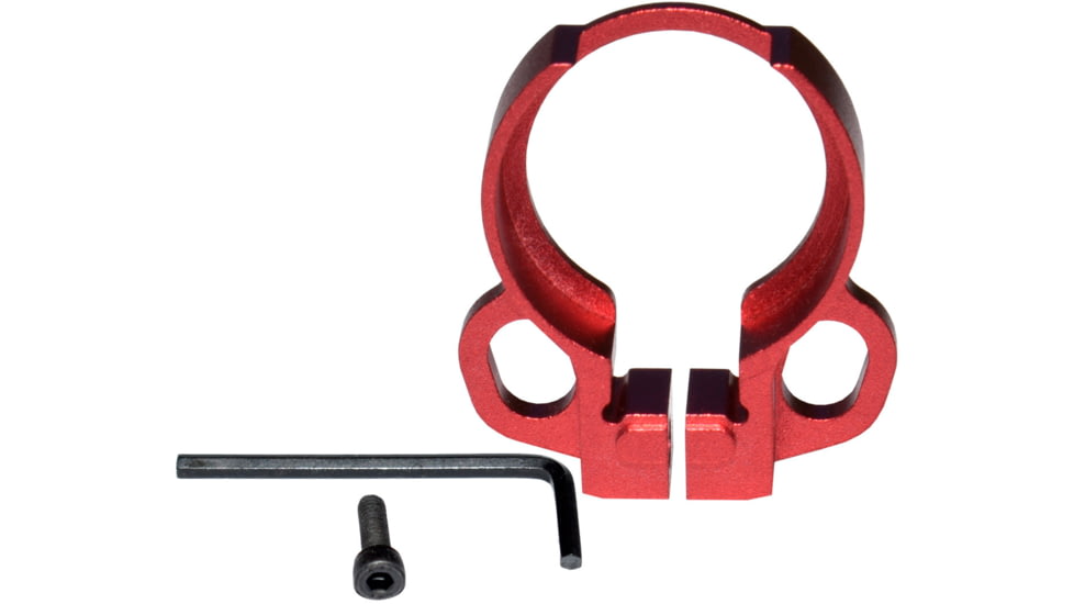Kexuan Aluminum Receiver End Plate w/Dual Sling Clip Type Adapters for .223/5.56/.308 Buffer Tubes, Red, ABTA13-R