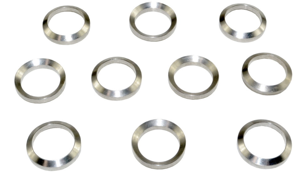 Kexuan AR-10 .308 Crush Washer Set, 10 Piece, 5/8x24, Silver, MZCW04-10