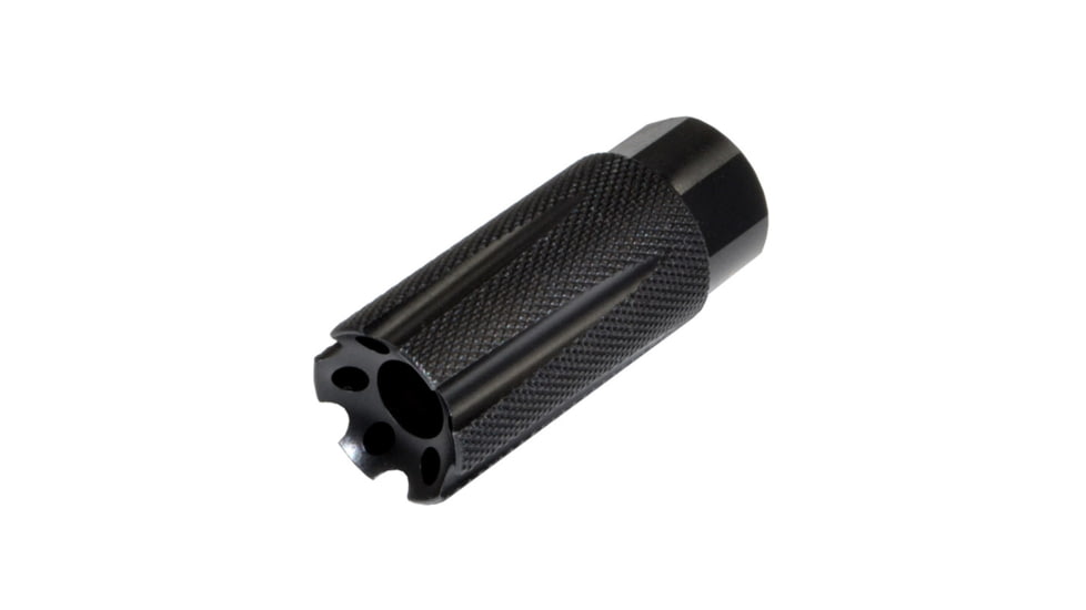 Kexuan Competition Grade Muzzle Brake Recoil Compensator for AR-10 LR 308, 5/8inx24 thread, Steel with Black Knurled Phosphate finish, MZ-08-02-B