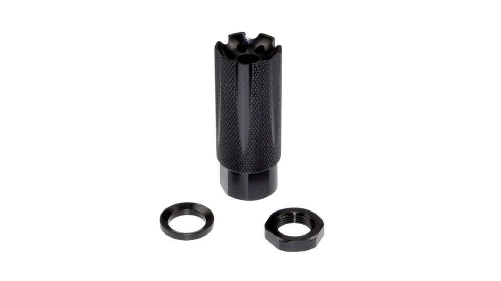Kexuan Competition Grade Muzzle Brake Recoil Compensator for AR-15 .223/5.56 NATO, 1/2inx28 thread, Steel with Black Knurled Phosphate finish, MZ-08-01-B