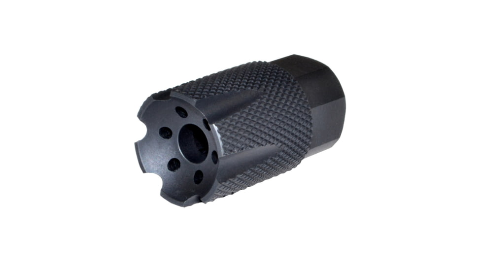 Kexuan Competition Grade Muzzle Brake Recoil Compensator Shorty Style for AR-10, LR 308, 5/8x24 thread, Steel with Black Knurled Phosphate finish, MZ-08S-02-B