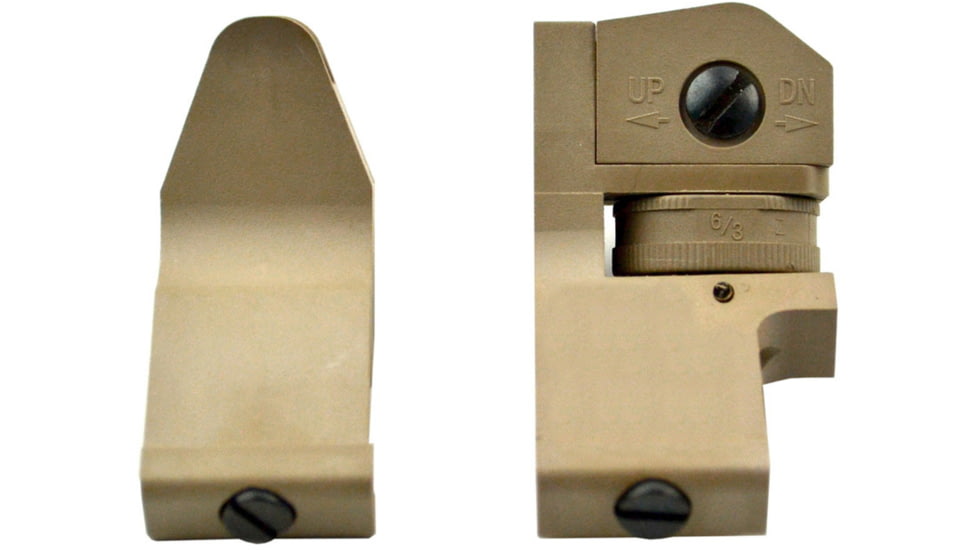 Kexuan Front &amp; Rear 45 Degree Offset Backup Polymer Sights, Tan, MAFRS02-T