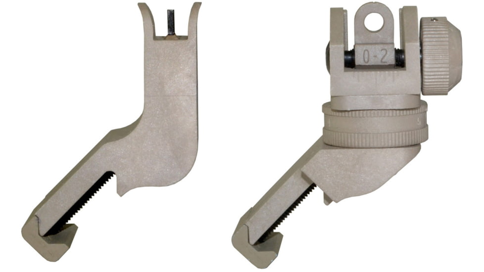Kexuan Front &amp; Rear 45 Degree Offset Backup Polymer Sights, Tan, MAFRS02-T