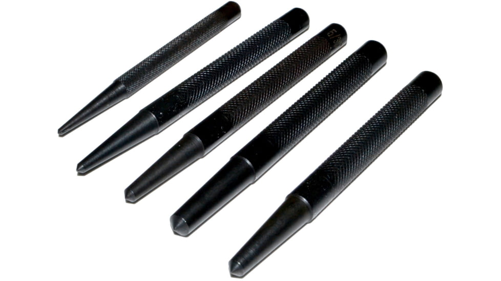 Kexuan Hole Center Punch Kit Set for Steel and Wood 1/16in, 1/8in, 5/32in, 3/16in, 1/4in Diameters, 5 Pieces, Black, ARTL22