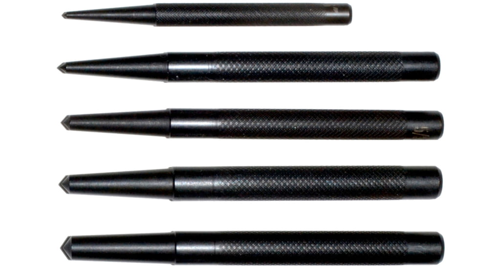 Kexuan Hole Center Punch Kit Set for Steel and Wood 1/16in, 1/8in, 5/32in, 3/16in, 1/4in Diameters, 5 Pieces, Black, ARTL22