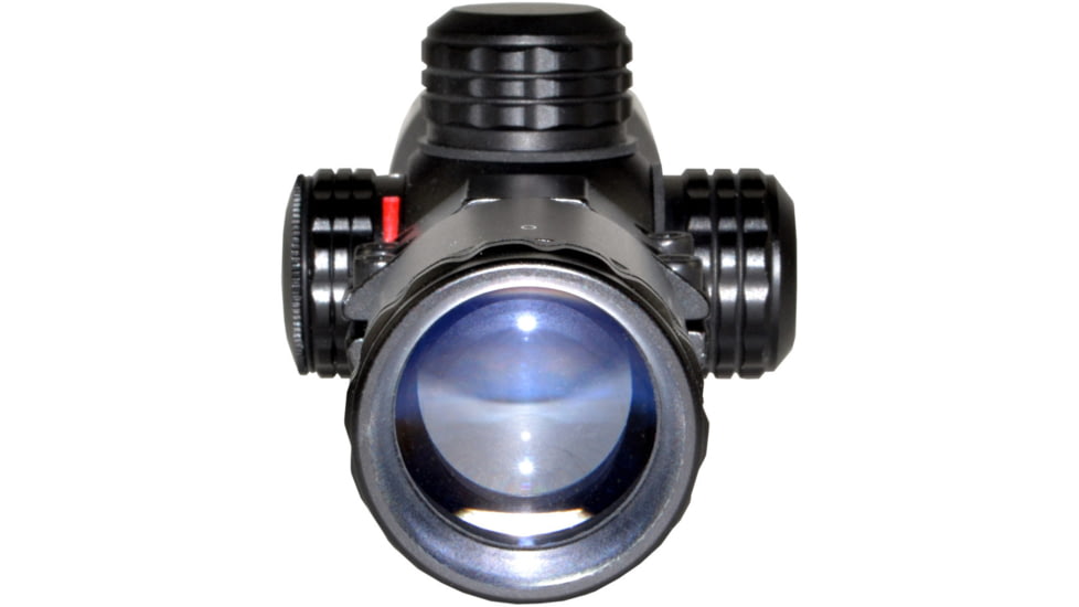 Kexuan Kexuan 4X32 Compact Scope w/ Dovetail Scope Rings, 1 in Tube, Red/Green 5 Line Reticle, Black, KX 4X32MLF-AG