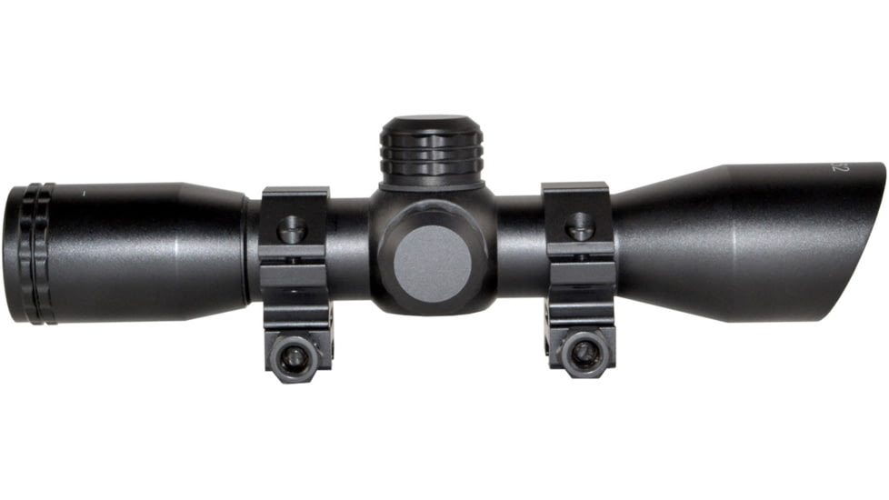 Kexuan Kexuan 4X32 Compact Scope w/ Dovetail Scope Rings, 1 in Tube, Red/Green 5 Line Reticle, Black, KX 4X32MLF-AG
