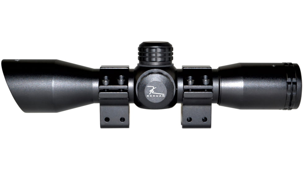 Kexuan Kexuan 4X32 Compact Scope w/ Dovetail Scope Rings, 1 in Tube, Red/Green 5 Line Reticle, Black, KX 4X32MLF-AG