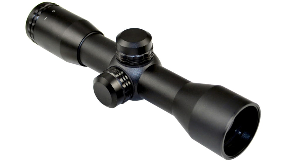 Kexuan Kexuan 4X32 Compact Scope w/Picatinny Scope Rings, 1 in Tube, Mil-Dot Reticle, Black, KX4X32M-PT