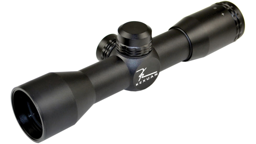 Kexuan Kexuan 4X32 Compact Scope w/Picatinny Scope Rings, 1 in Tube, Mil-Dot Reticle, Black, KX4X32M-PT