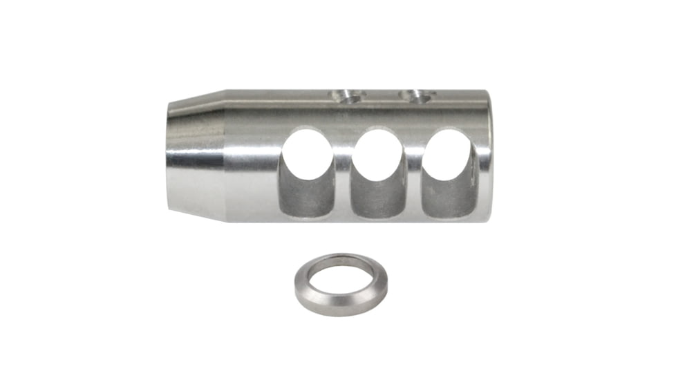 Kexuan Muzzle Brake Recoil Compensator for AR-10 LR 308 5/8inx24 thread, Stainless Steel, MZ-02-02-SS