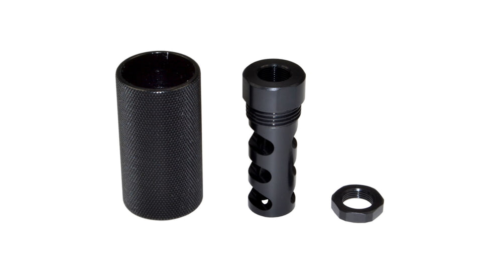 Kexuan Muzzle Brake with Sound Redirect Option for AR-10 LR .308/7.62 NATO, 5/8inx24 thread, Steel with Black Phosphate Finish, MZ-04-02-B