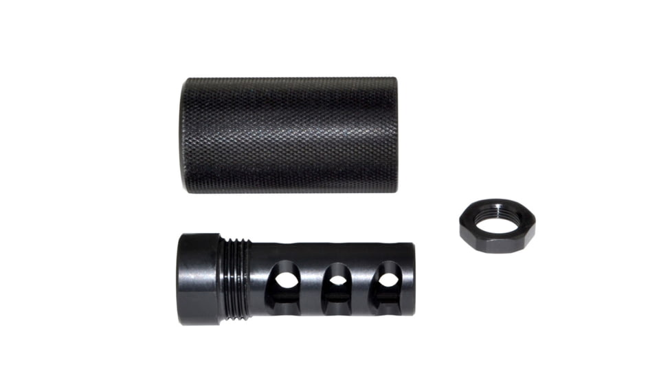 Kexuan Muzzle Brake with Sound Redirect Option for AR-10 LR .308/7.62 NATO, 5/8inx24 thread, Steel with Black Phosphate Finish, MZ-04-02-B