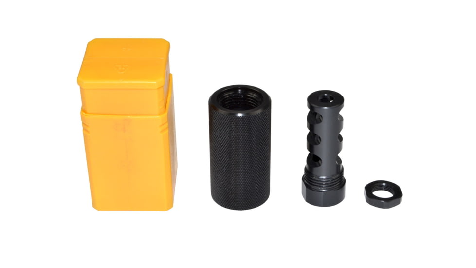 Kexuan Muzzle Brake with Sound Redirect Option for AR-10 LR .308/7.62 NATO, 5/8inx24 thread, Steel with Black Phosphate Finish, MZ-04-02-B