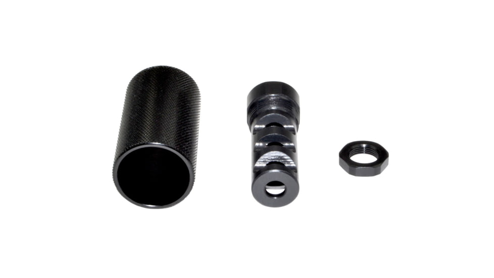 Kexuan Muzzle Brake with Sound Redirect Option for AR-10 LR .308/7.62 NATO, 5/8inx24 thread, Steel with Black Phosphate Finish, MZ-04-02-B