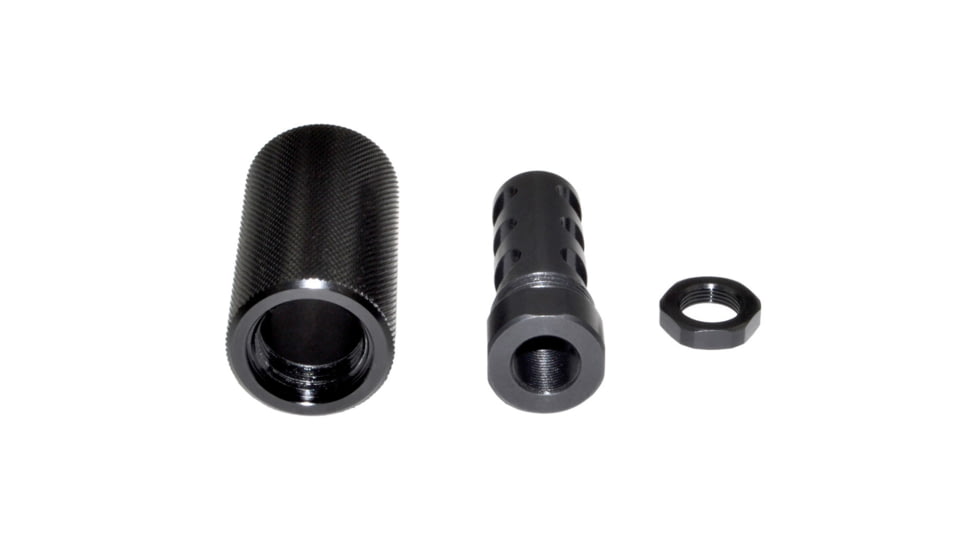 Kexuan Muzzle Brake with Sound Redirect Option for AR-10 LR .308/7.62 NATO, 5/8inx24 thread, Steel with Black Phosphate Finish, MZ-04-02-B