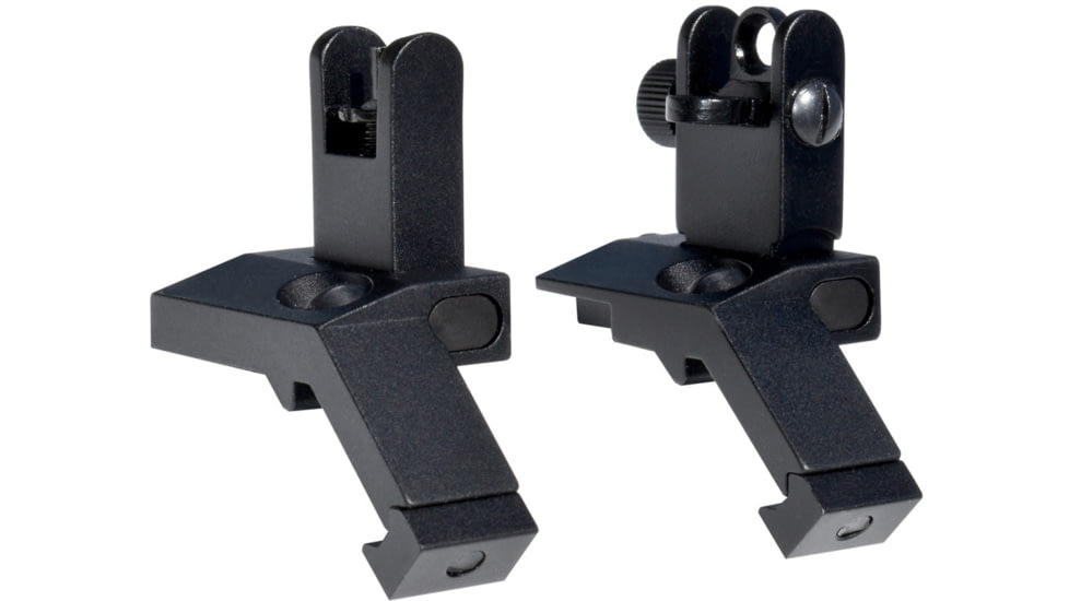 Kexuan Rapid Transition 45 degree Offset Flip-Up Sights, Aluminum Front &amp; Rear Set, Black, MAFRS04
