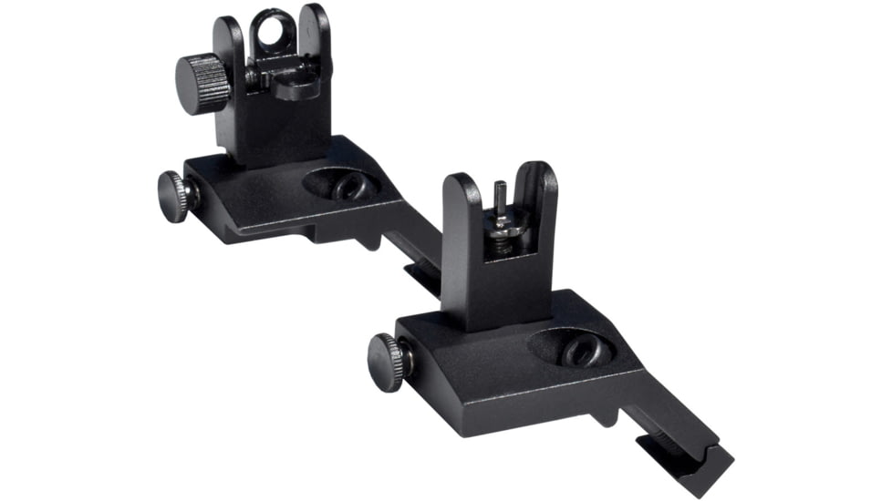 Kexuan Rapid Transition 45 degree Offset Flip-Up Sights, Aluminum Front &amp; Rear Set, Black, MAFRS04