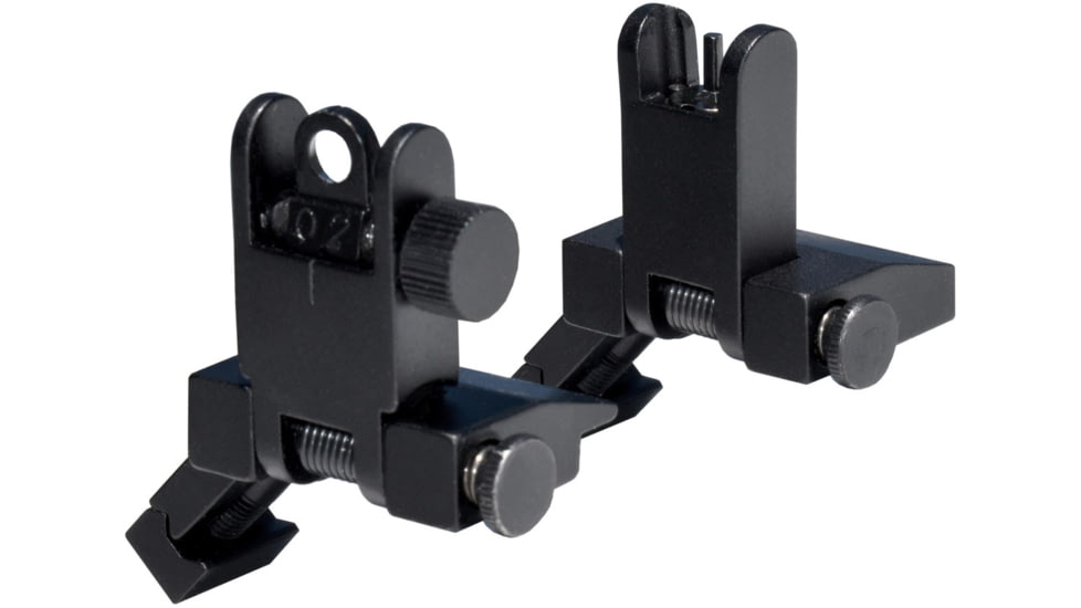 Kexuan Rapid Transition 45 degree Offset Flip-Up Sights, Aluminum Front &amp; Rear Set, Black, MAFRS04