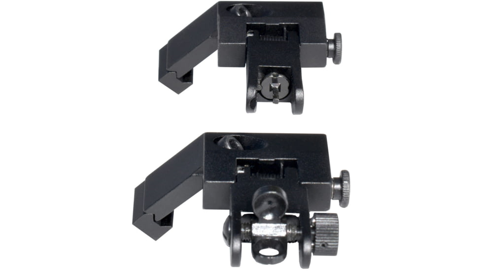 Kexuan Rapid Transition 45 degree Offset Flip-Up Sights, Aluminum Front &amp; Rear Set, Black, MAFRS04