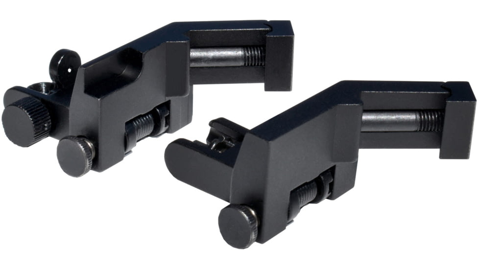 Kexuan Rapid Transition 45 degree Offset Flip-Up Sights, Aluminum Front &amp; Rear Set, Black, MAFRS04