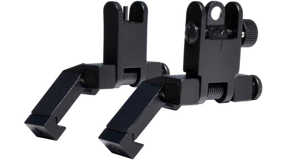Kexuan Rapid Transition 45 degree Offset Flip-Up Sights, Aluminum Front &amp; Rear Set, Black, MAFRS04