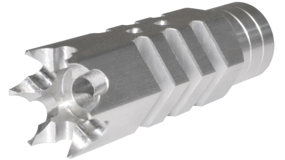 Kexuan 1/2x28 Tactical Competition Grade Muzzle Brake for AR-15, Steel, Silver, MZ-05-01-SS