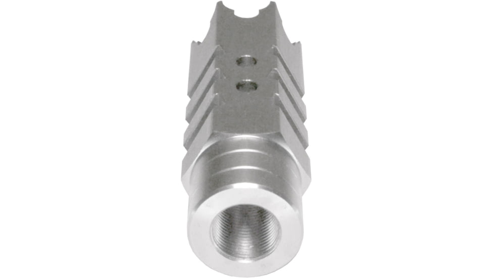 Kexuan 1/2x28 Tactical Competition Grade Muzzle Brake for AR-15, Steel, Silver, MZ-05-01-SS