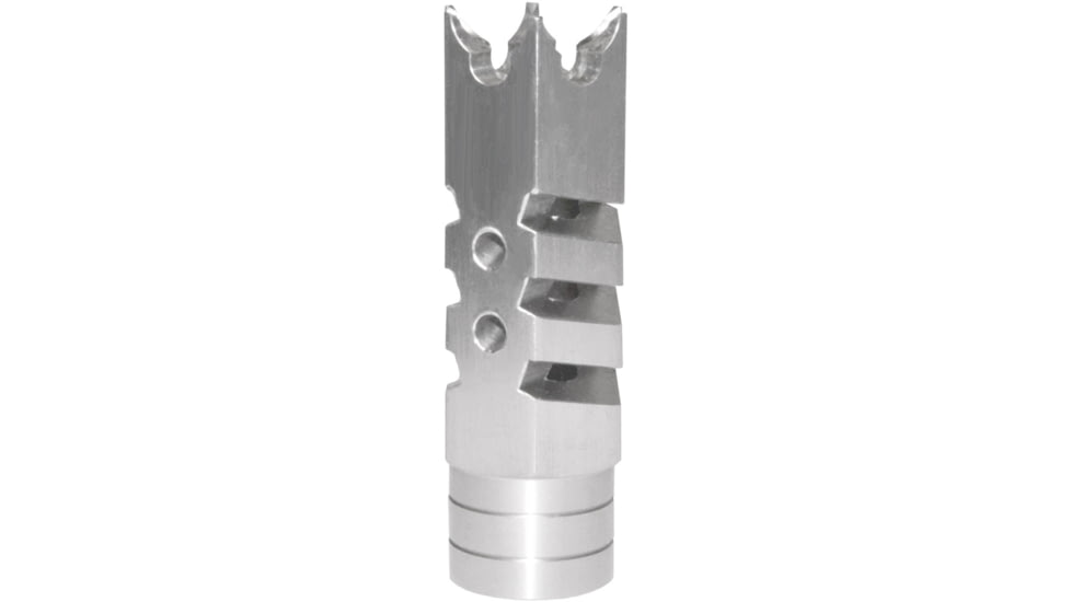 Kexuan 1/2x28 Tactical Competition Grade Muzzle Brake for AR-15, Steel, Silver, MZ-05-01-SS