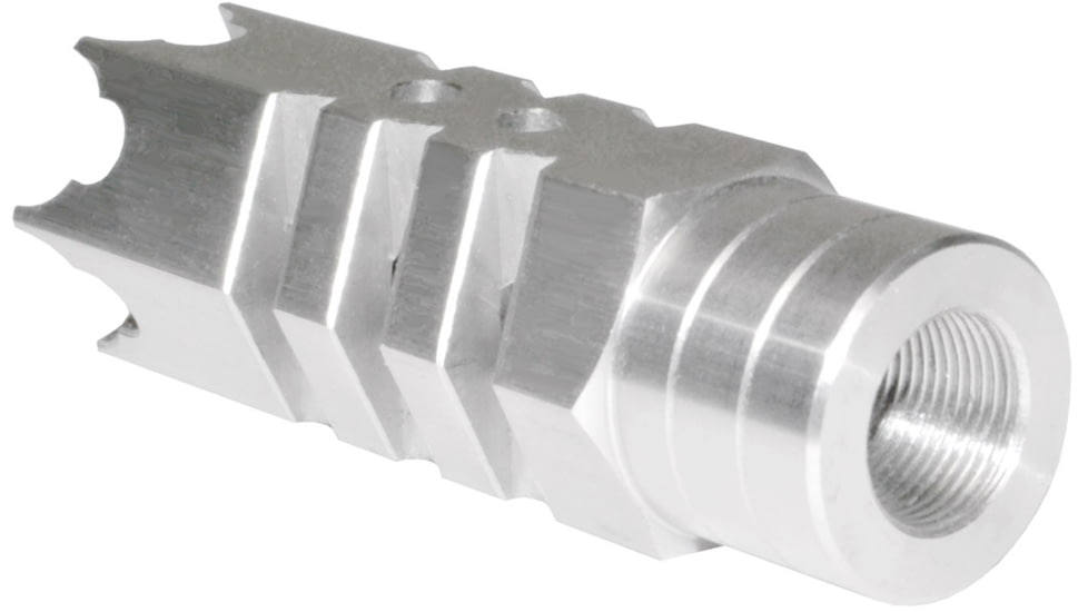 Kexuan 1/2x28 Tactical Competition Grade Muzzle Brake for AR-15, Steel, Silver, MZ-05-01-SS