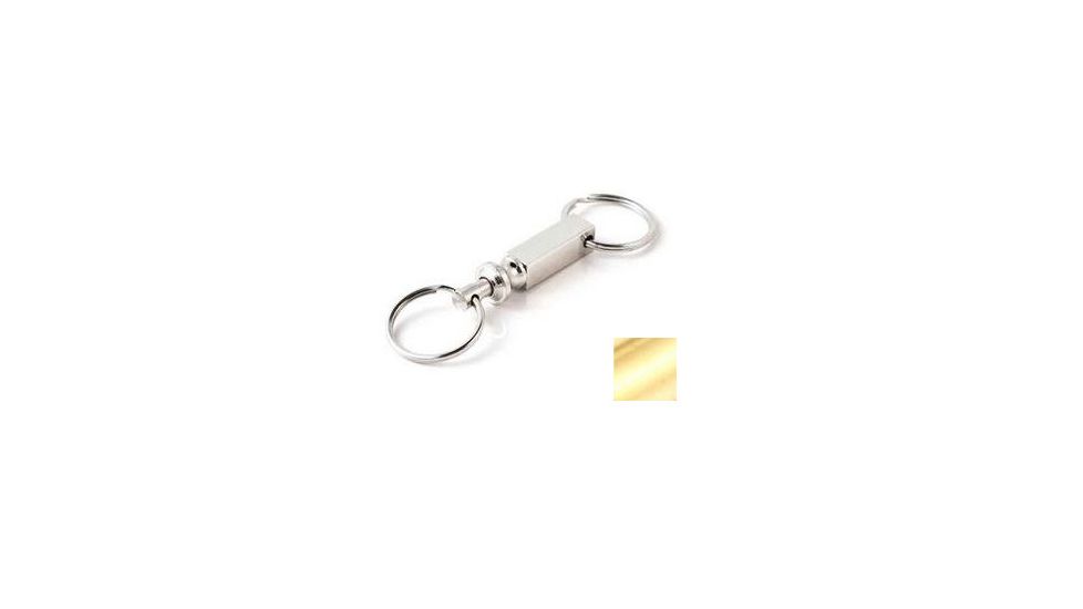 Key-Bak 1122 Quick Release, Pull Apart Key Accessory w/ 2 Split Rings, Gold Cylinder 0301-122