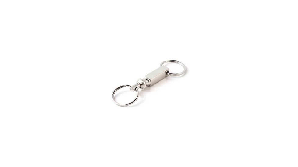 Key-Bak 1123 Quick Release, Pull Apart Key Accessory w/ 2 Split Rings, Chrome, Rectangular Flat 0301-123