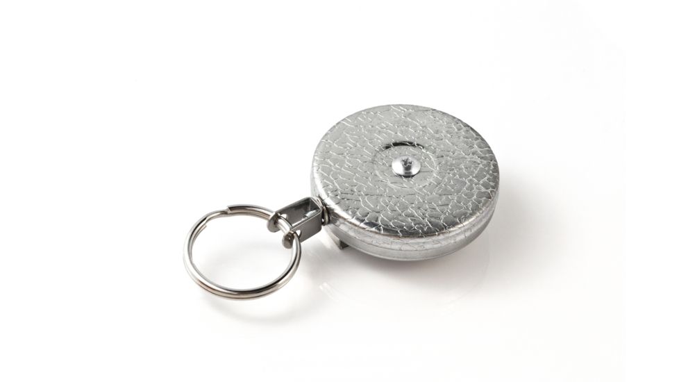 Key-Bak 3 Retractable Reel w/ 24in Stainless Steel Chain, Chrome Front, 1.75in Steel Belt Loop, Split Ring 0003-011