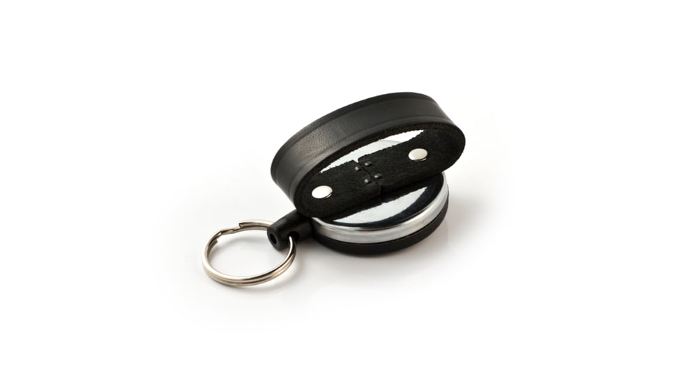 Key-Bak 481B-SDLK Retractable Reel w/ 36in Kevlar Cord, 2.25in Leather Belt Loop,13oz Retraction, Split Ring 0481-716