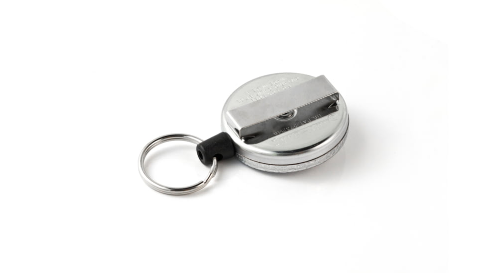 Key-Bak 483-HDK Retractable Reel w/ 48in Kevlar Cord, Chrome Front, 1.75in Steel Belt Loop, 8oz Retraction, Split Ring 0483-821