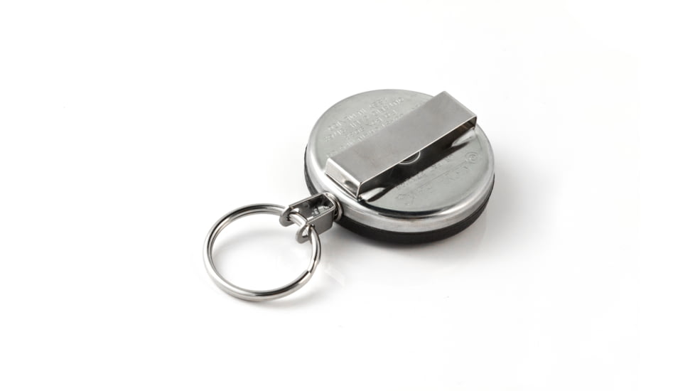 Key-Bak 483B-HD Retractable Reel w/ 48in Stainless Steel Cable, Black Front, 1.75in Steel Belt Loop, 8oz Retraction, Split Ring 0483-003