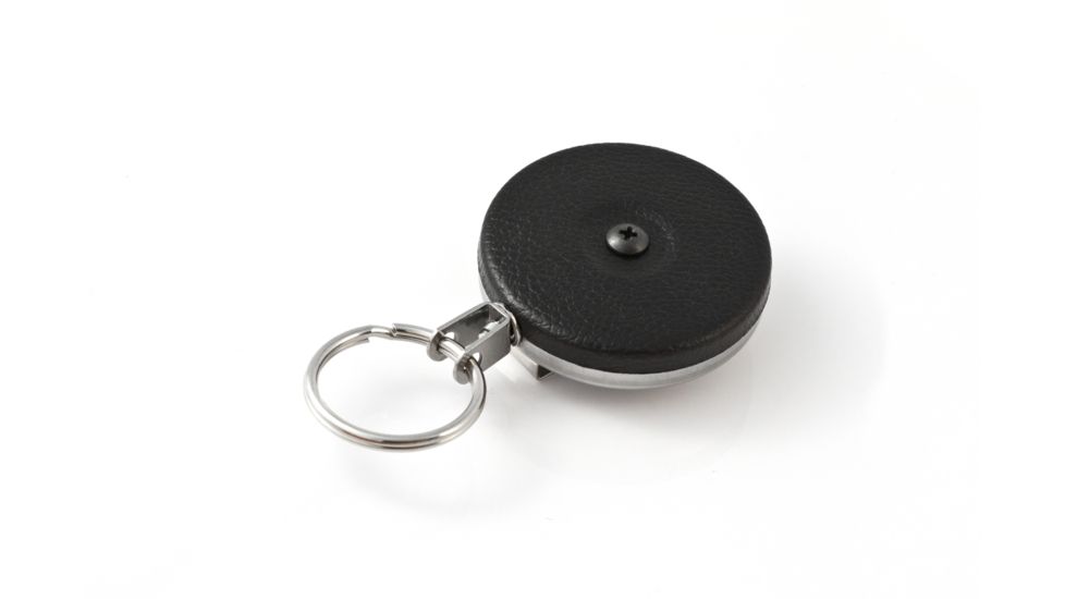 Key-Bak 483B-HD Retractable Reel w/ 48in Stainless Steel Cable, Black Front, 1.75in Steel Belt Loop, 8oz Retraction, Split Ring 0483-003