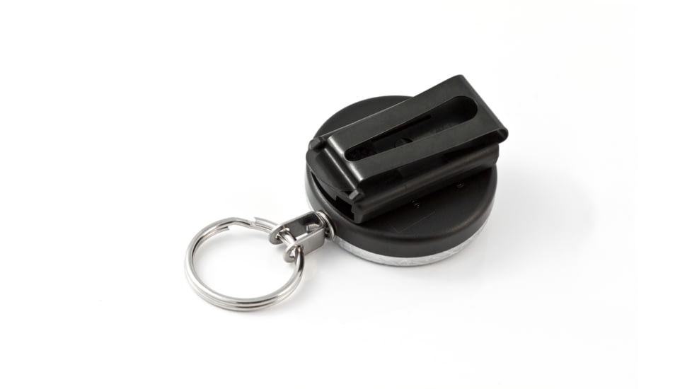 Key-Bak 484-HDK Retractable Reel w/ 48in Kevlar Cord,Chrome Front, Removable Swivel Belt Clip, 8oz Retraction, Split Ring 0484-821