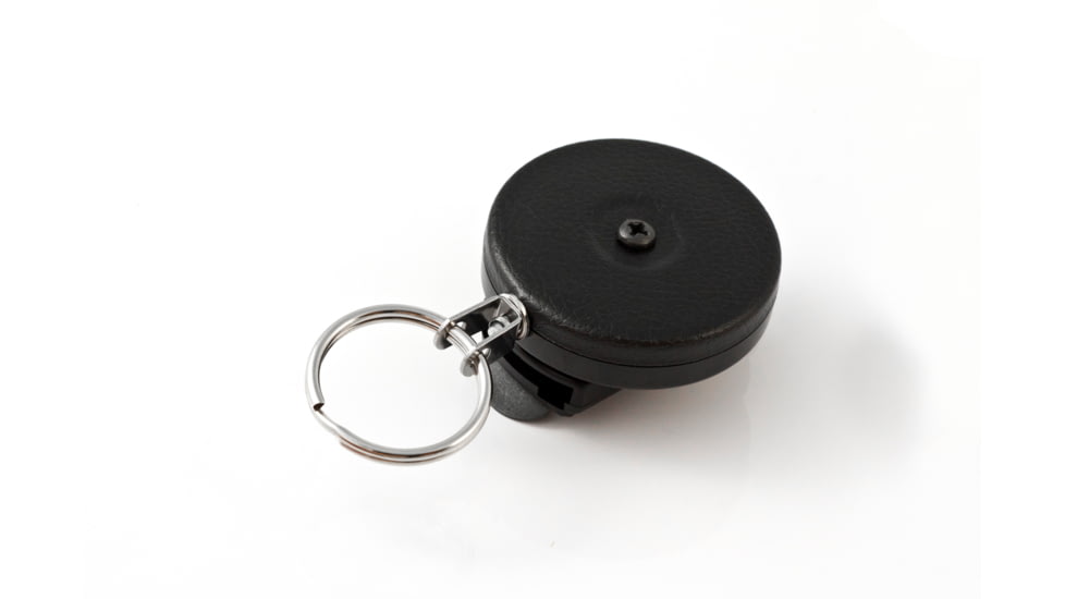Key-Bak 484B-HD Retractable Reel w/ 48in Stainless Steel Cable, Black Front, Removable Swivel Belt Clip, 8oz Retraction, Split Ring 0484-003