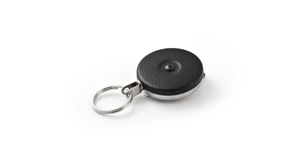 Key-Bak 485B-HD Retractable Reel w/ 48in Stainless Steel Cable, Black Front, Steel Belt Clip, 8oz Retraction, Split Ring 0485-003