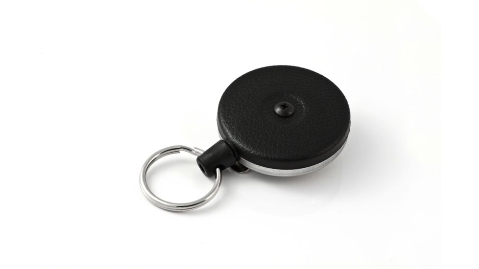 Key-Bak 485B-HDK Retractable Reel w/ 48in Kevlar Cord, Black Front, Steel Belt Clip, 8oz Retraction, Split Ring 0485-823