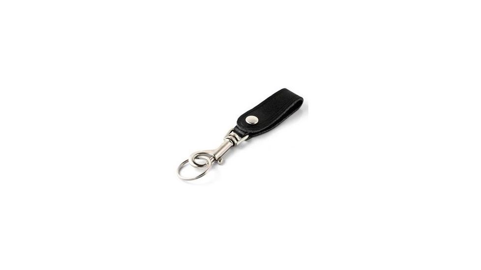 Key-Bak 6139 Leather Strap Bolt Snap Key Accessory w/ 1.125in Split Ring, Black 0306-139