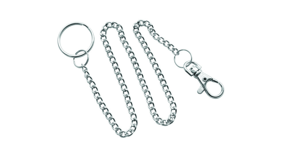 Key-Bak 7402 Pocket Chain Bolt Snap Key Accessory w/ 1.125in Split Ring, 19in Chain, Chrome 0307-402