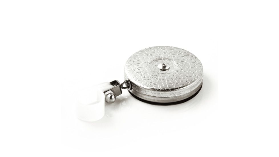Key-Bak Bracket Mount Keyholder, front &amp; plastic clamp, Chrome, 0007-022